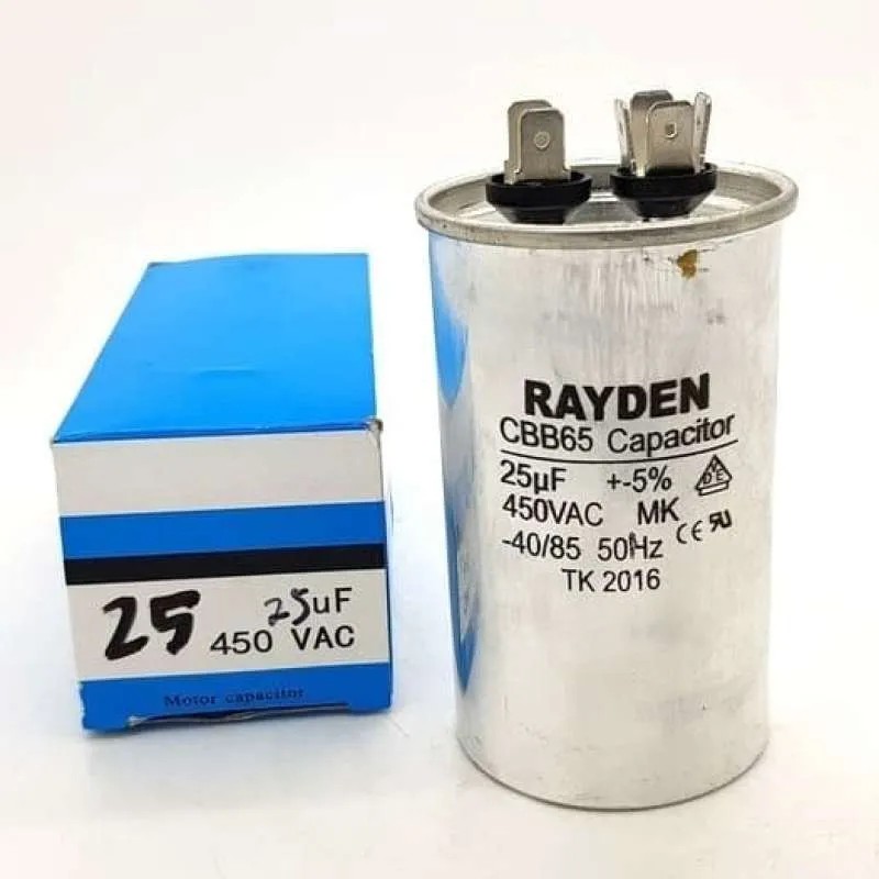 Kapasitor AC Rayden 3 Pin 25mf + 1,5mf 450v Aluminium