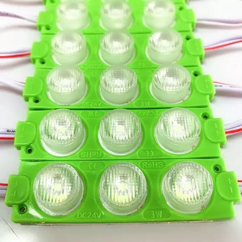 Led Modul Lensa 3 Led 7520 Hijau