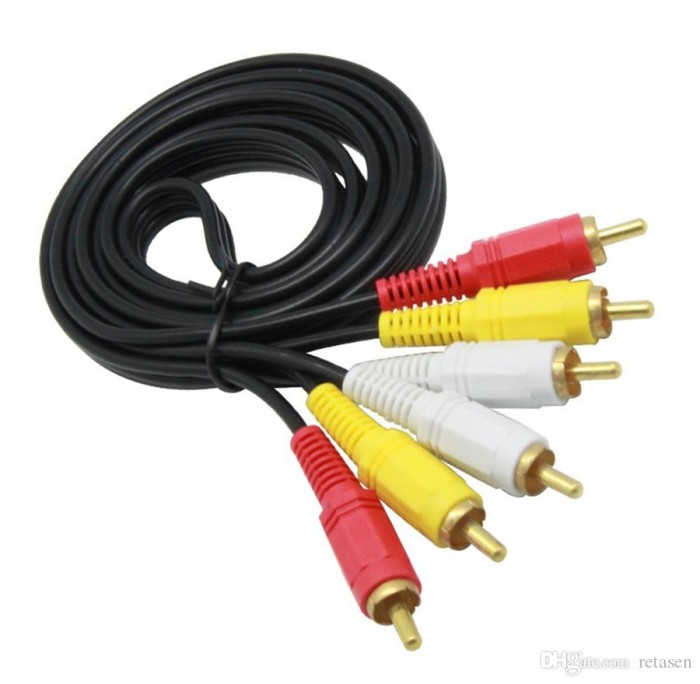 Kabel AV RCA 3-3 Hitam 1,5m OFC Bsw