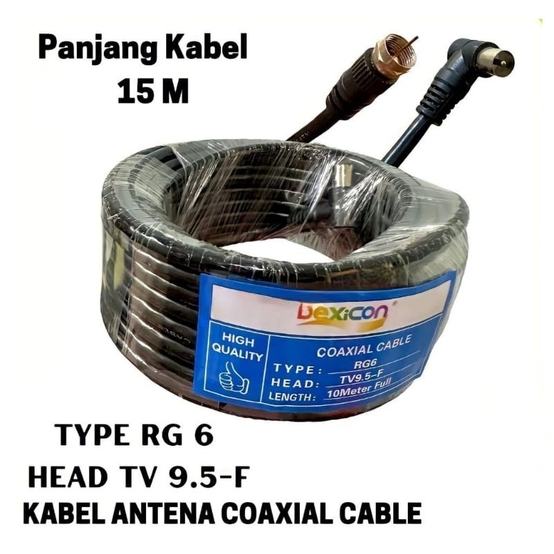 Kabel Antena Dexicon 15m Drat + Jack L