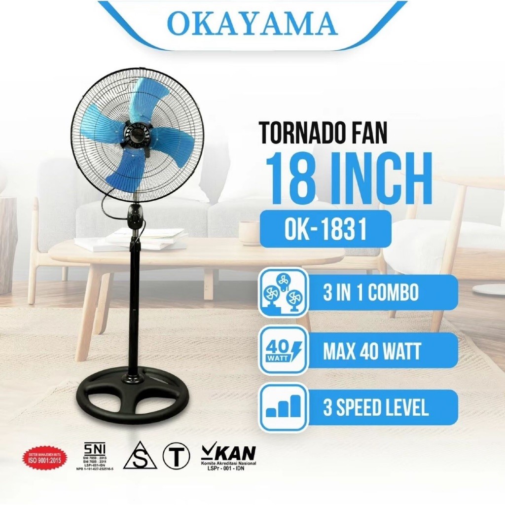 Kipas Okayama Tornado 18' 1831 (3in1)