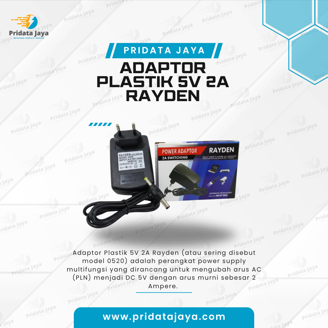 Adaptor Plastik 5V 2A Rayden
