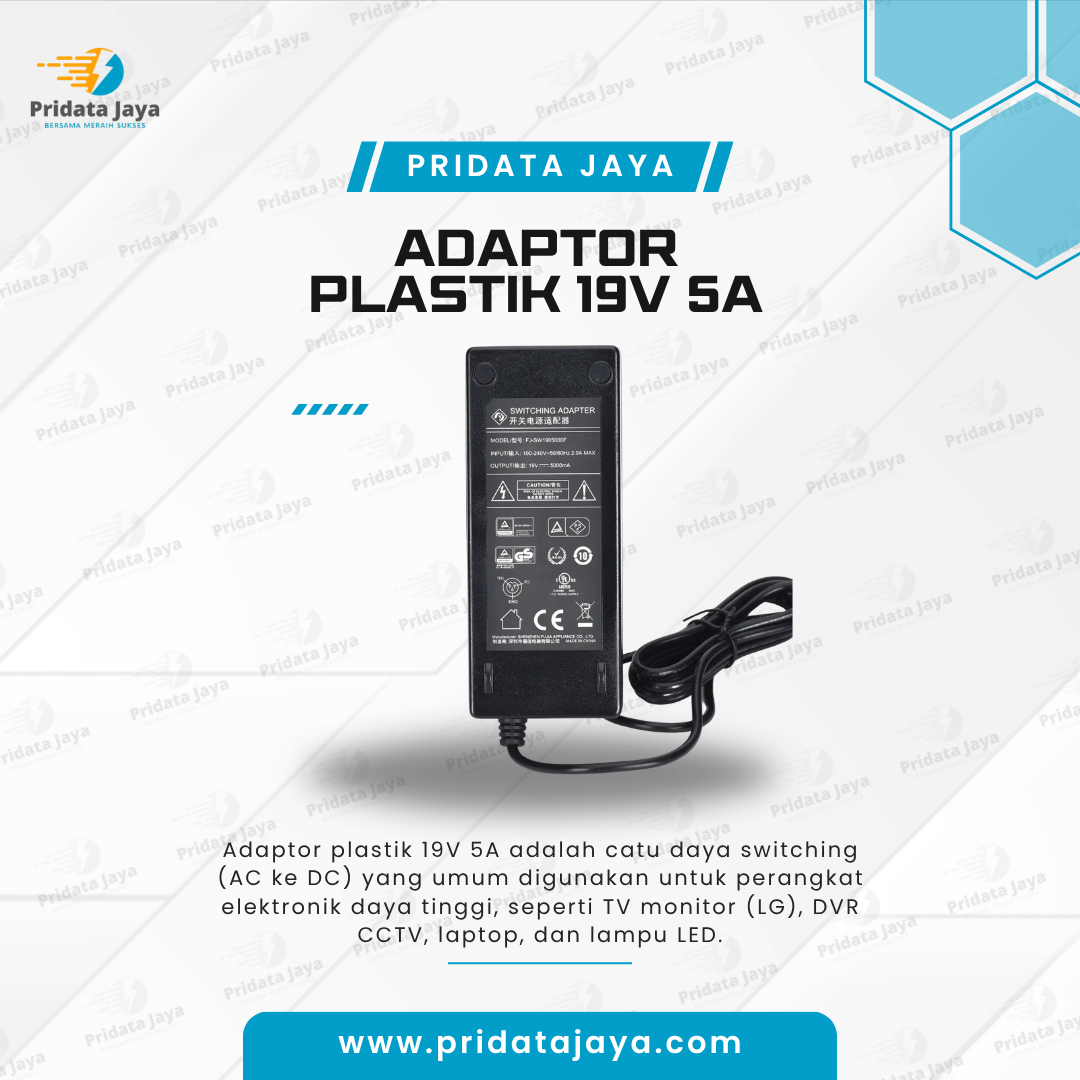 Adaptor Plastik 19V 5A
